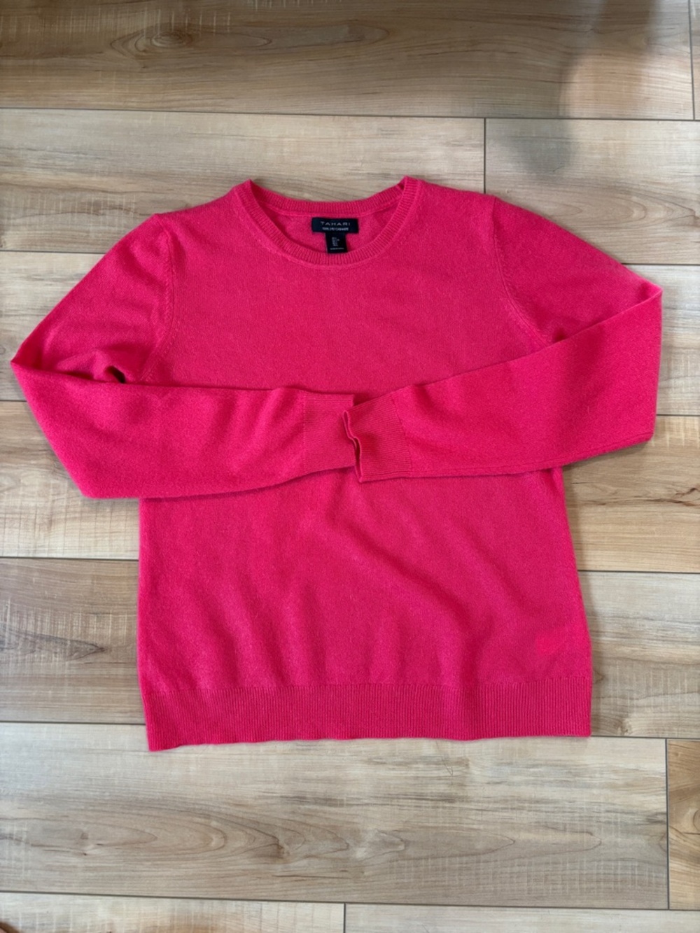 Tahari Bright Pink Crewneck Sweater